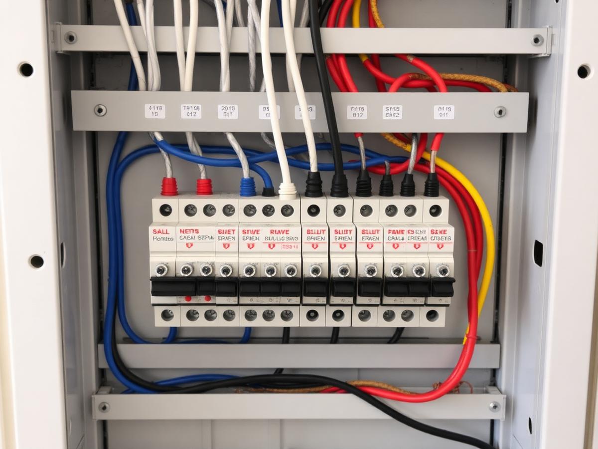 Neat electrical distribution board wiring