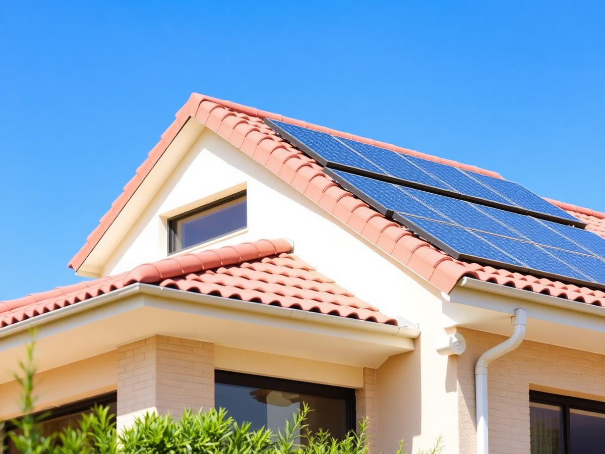 Rooftop solar panel installation